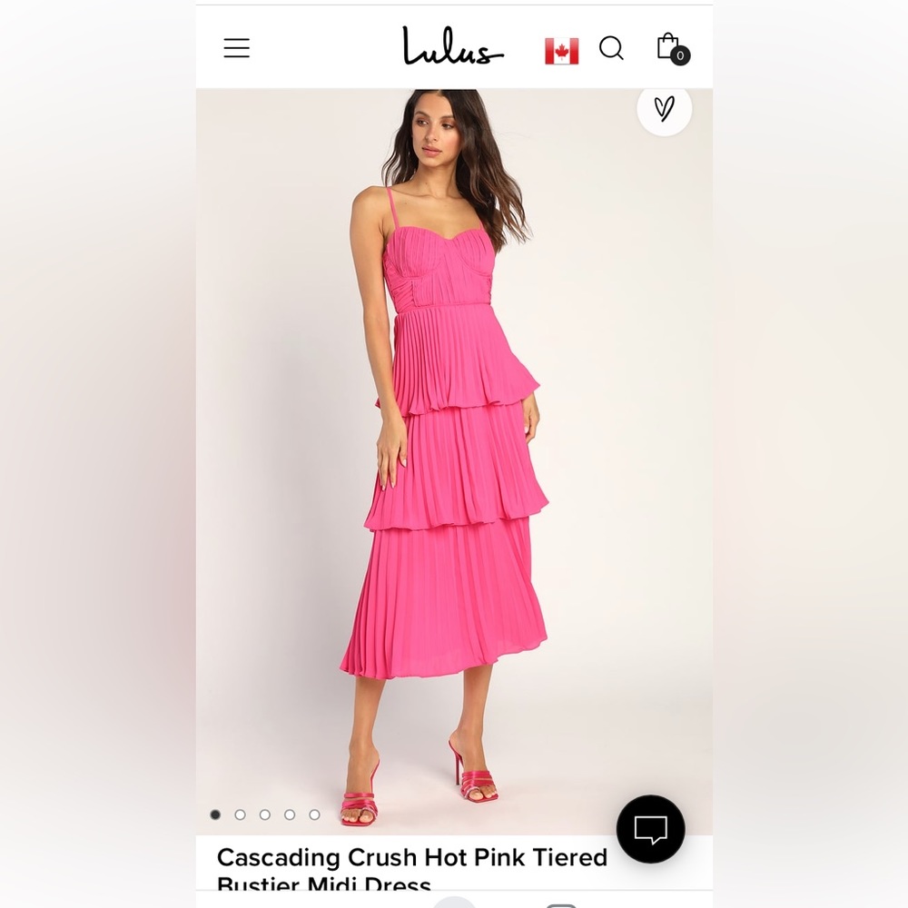 Lulu’s Pink Tiered Dress XL